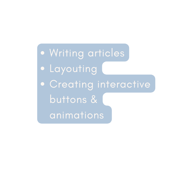 Writing articles Layouting Creating interactive buttons animations