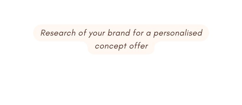Research of your brand for a personalised concept offer